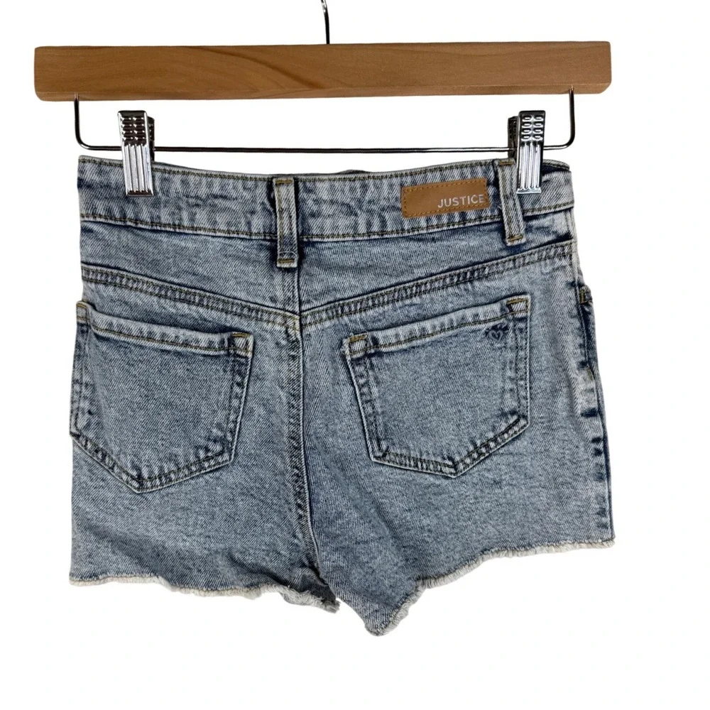 Justice Girls Distressed Shorts size 10‎ Light Blue Wash